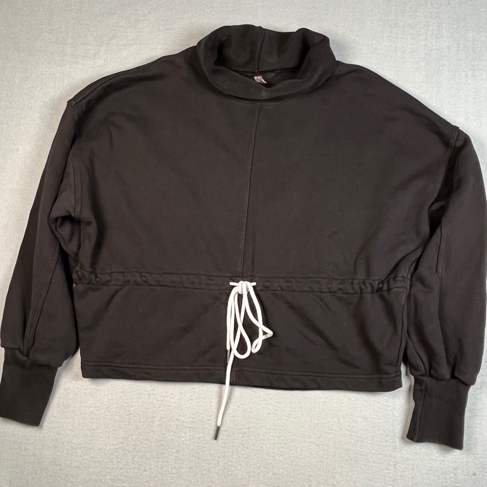 FP Movement Roll neck Sweater DS Waist Cropped Women Small Boxy Oversized Black